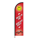 Walk In Drive Out Flex Banner Flag - 16ft (Single Sided)