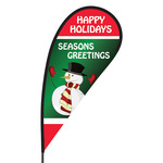 Happy Holidays Flex Blade Flag - 09' Single Sided